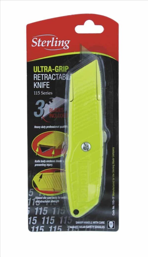 Ultra Grip Retractable Knife - Yellow