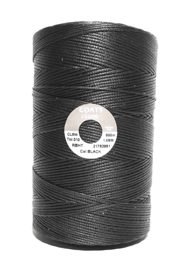Braided Waxed 500m Black ( 1mm/338gm & 1.2mm/432gm)